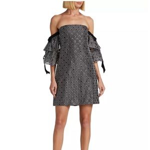 NWT Lela Rose Polka Dot Silk Mini Dress Size 6